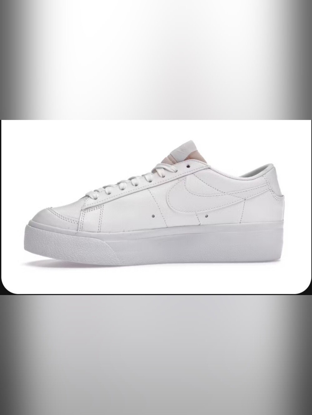 NIKE Blazer Low Platform Triple White Sneaker DJ0292-100 Womens Sz 5